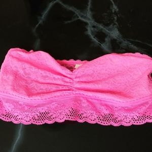 aerie lace bandeau in hot pink